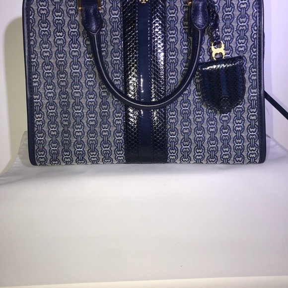 🥳HP🥳NWT Tory Burch Gemini Link Snakeskin Satchel - Picture 6 of 12